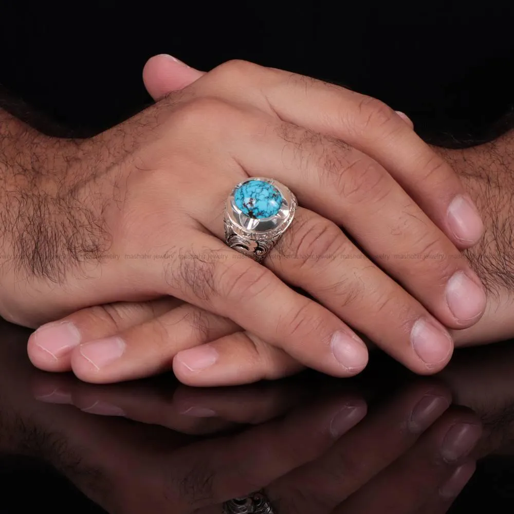 انگشتر فیروزه شجری مردانه کد 541