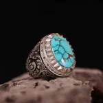 انگشتر فیروزه شجری مردانه کد 547