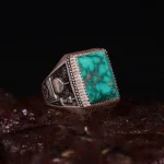 انگشتر فیروزه شجری مردانه کد 548