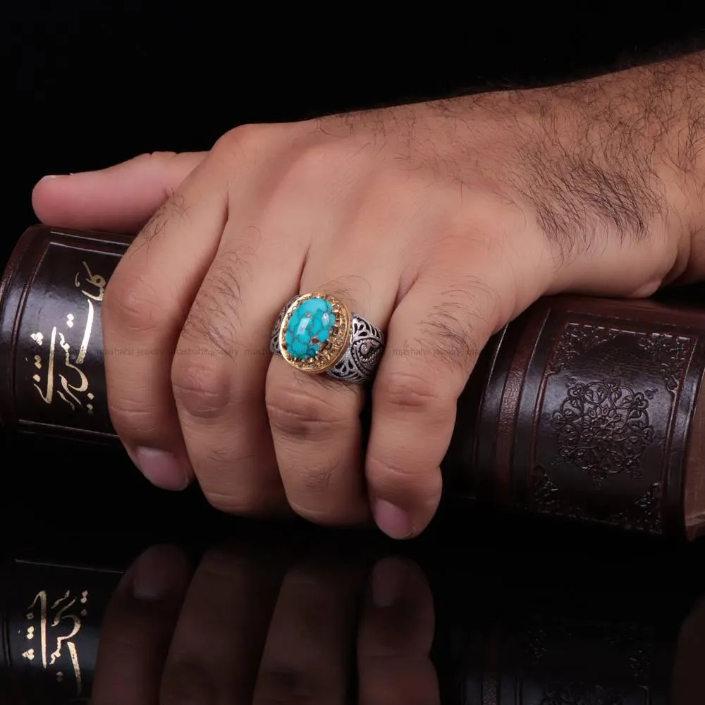 انگشتر فیروزه شجری مردانه کد 551