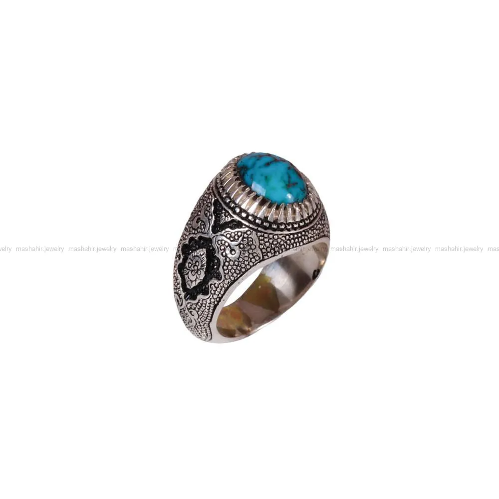 انگشتر فیروزه شجری مردانه کد 556