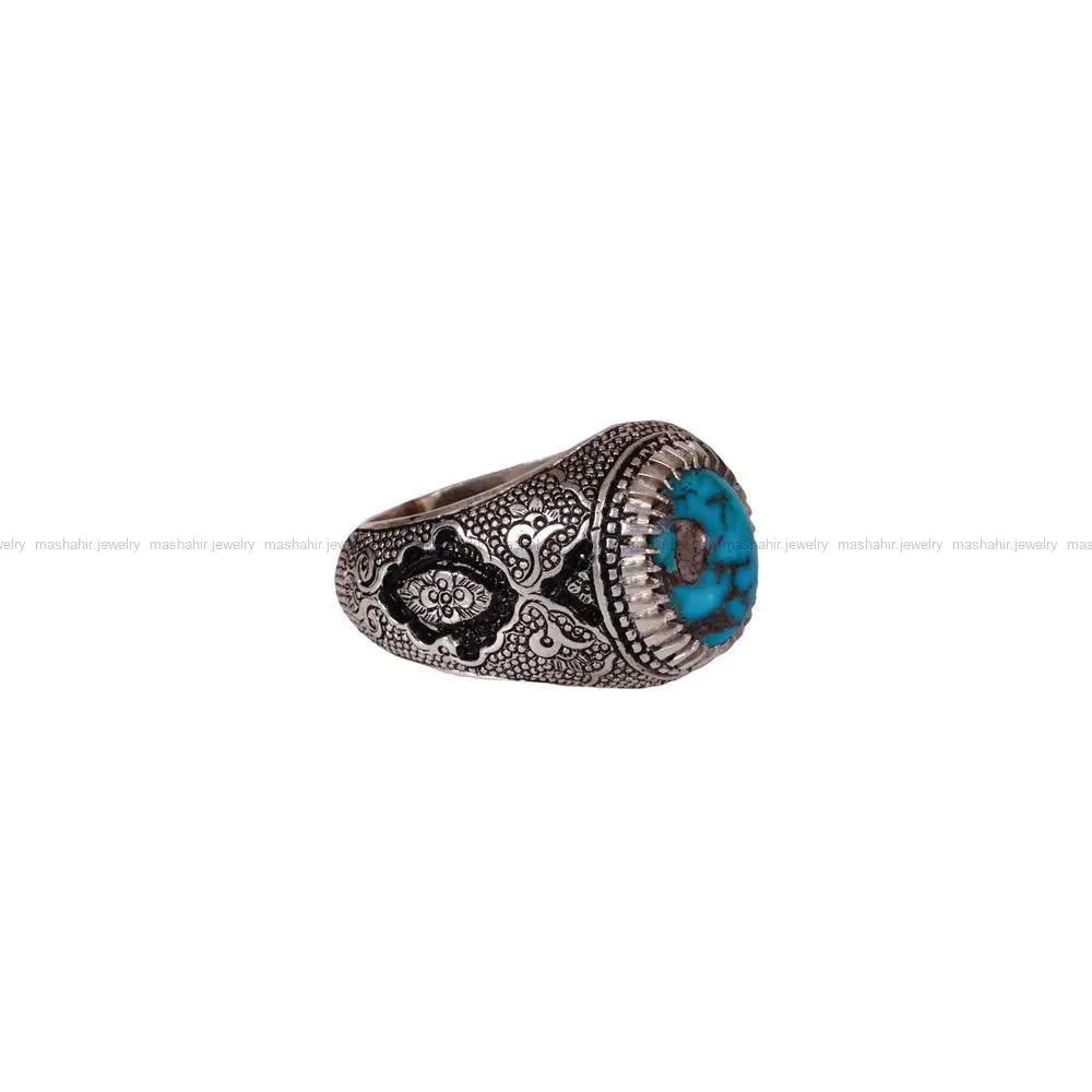 انگشتر فیروزه شجری مردانه کد 556