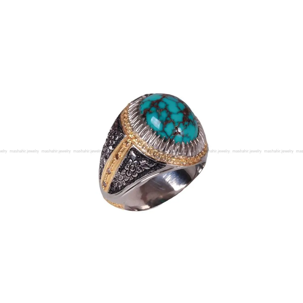 انگشتر فیروزه شجری مردانه کد 557