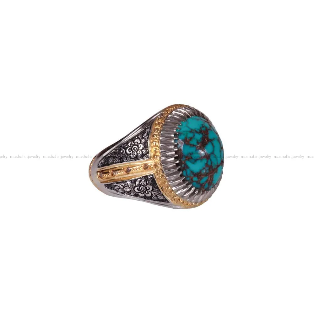 انگشتر فیروزه شجری مردانه کد 557