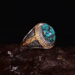 انگشتر فیروزه شجری مردانه کد 557