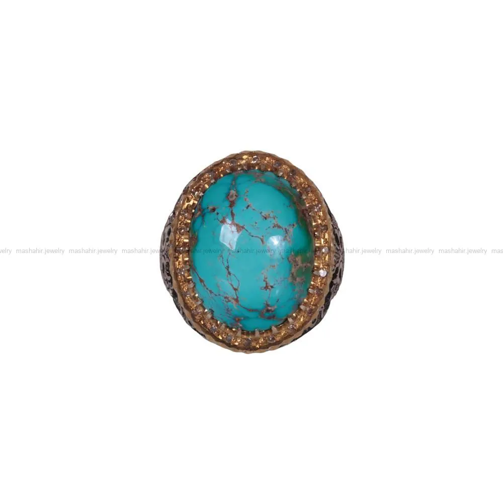 انگشتر فیروزه شجری مردانه کد 560
