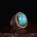 انگشتر فیروزه شجری مردانه کد 560