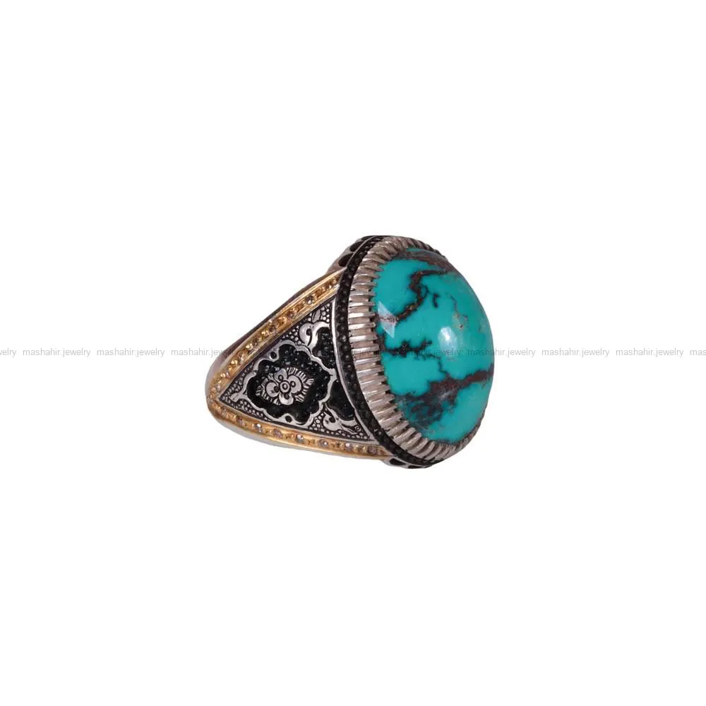 انگشتر فیروزه شجری مردانه کد 561