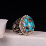 انگشتر فیروزه شجری مردانه کد 563