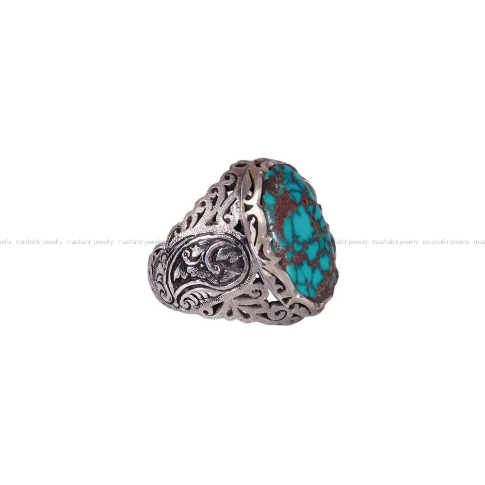 انگشتر فیروزه شجری مردانه کد 564