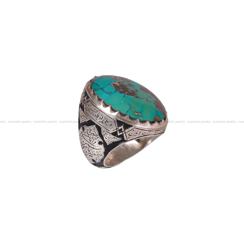 انگشتر فیروزه شجری مردانه کد 566