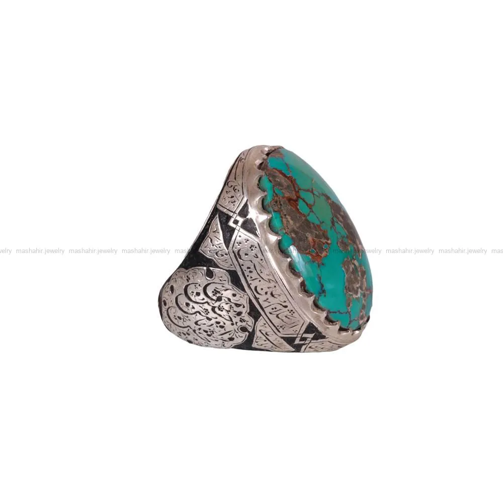 انگشتر فیروزه شجری مردانه کد 566