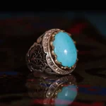 انگشتر فیروزه عجمی مردانه کد 571