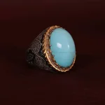 انگشتر فیروزه عجمی مردانه کد 579