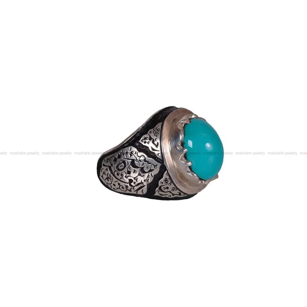 انگشتر فیروزه عجمی مردانه کد 581