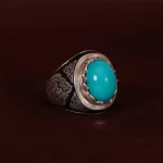 انگشتر فیروزه عجمی مردانه کد 581