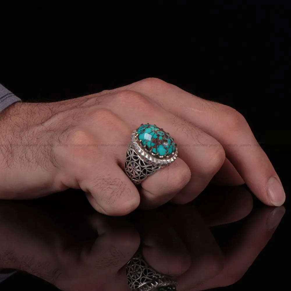 انگشتر فيروزه شجری مردانه کد 921
