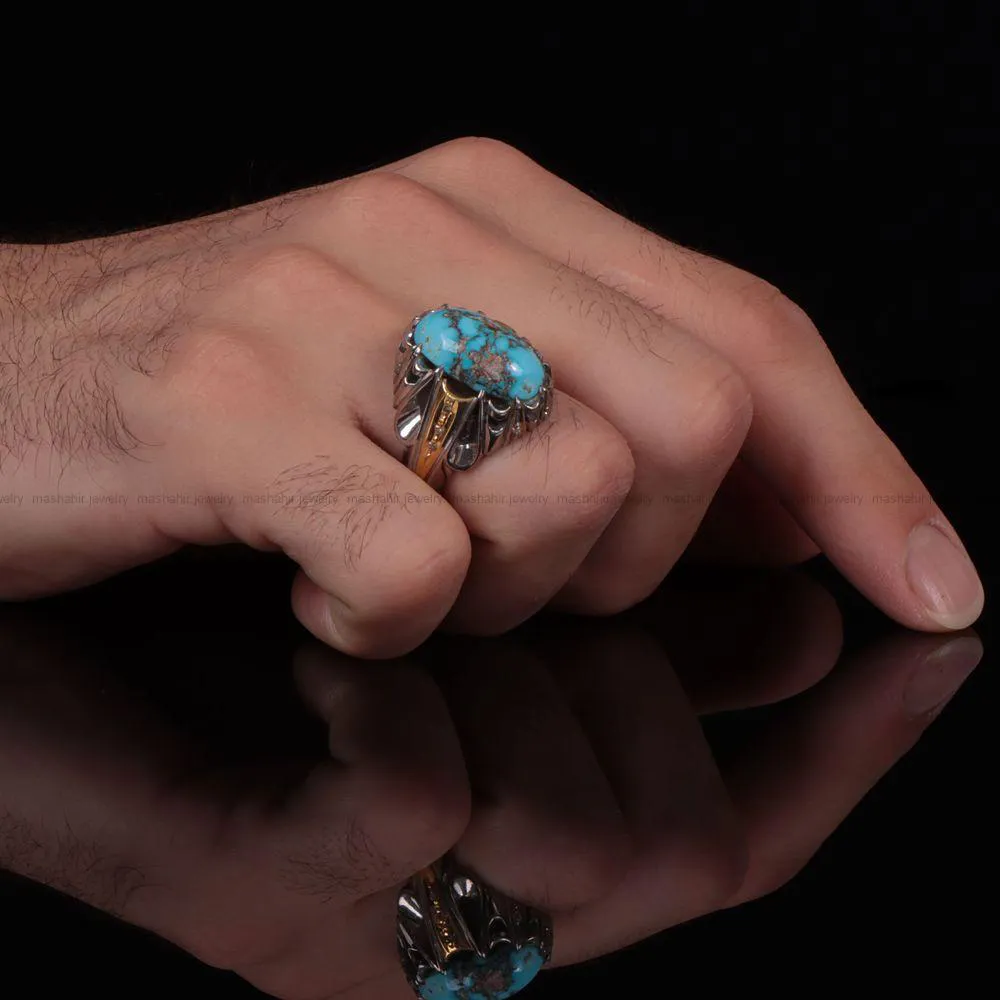 انگشتر فيروزه شجری مردانه کد 928