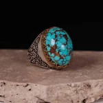 انگشتر فيروزه شجری مردانه کد 622