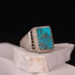 انگشتر فيروزه شجری مردانه کد 627