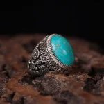 انگشتر فيروزه شجری مردانه کد 633