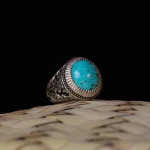 انگشتر فيروزه عجمی مردانه کد 637