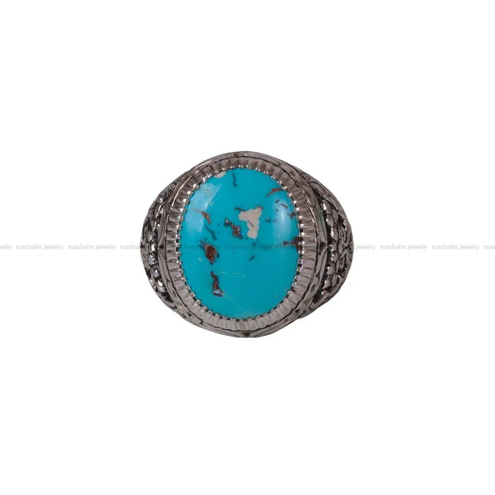 انگشتر فيروزه شجری مردانه کد 639