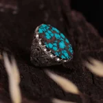 انگشتر فيروزه شجری مردانه کد 640