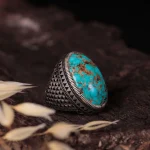 انگشتر فيروزه شجری مردانه کد 642