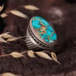 انگشتر فيروزه شجری مردانه کد 644