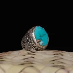 انگشتر فيروزه شجری مردانه کد 647