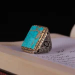 انگشتر فيروزه شجری مردانه کد 661