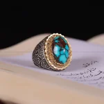 انگشتر فيروزه شجری مردانه کد 665