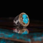 انگشتر فيروزه شجری مردانه کد 684