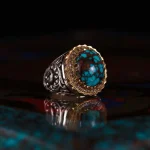 انگشتر فيروزه شجری مردانه کد 691