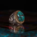 انگشتر فيروزه شجری مردانه کد 694