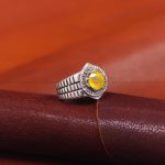 انگشتر یاقوت زرد مردانه کد 761