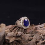 انگشتر یاقوت کبود مردانه کد 766