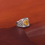 انگشتر یاقوت زرد مردانه کد 778