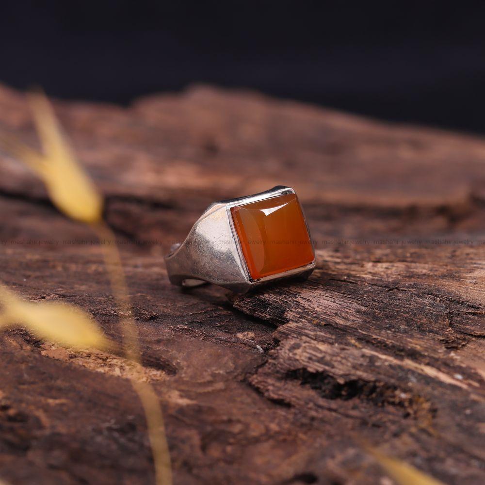 انگشتر عقیق مردانه کد 792