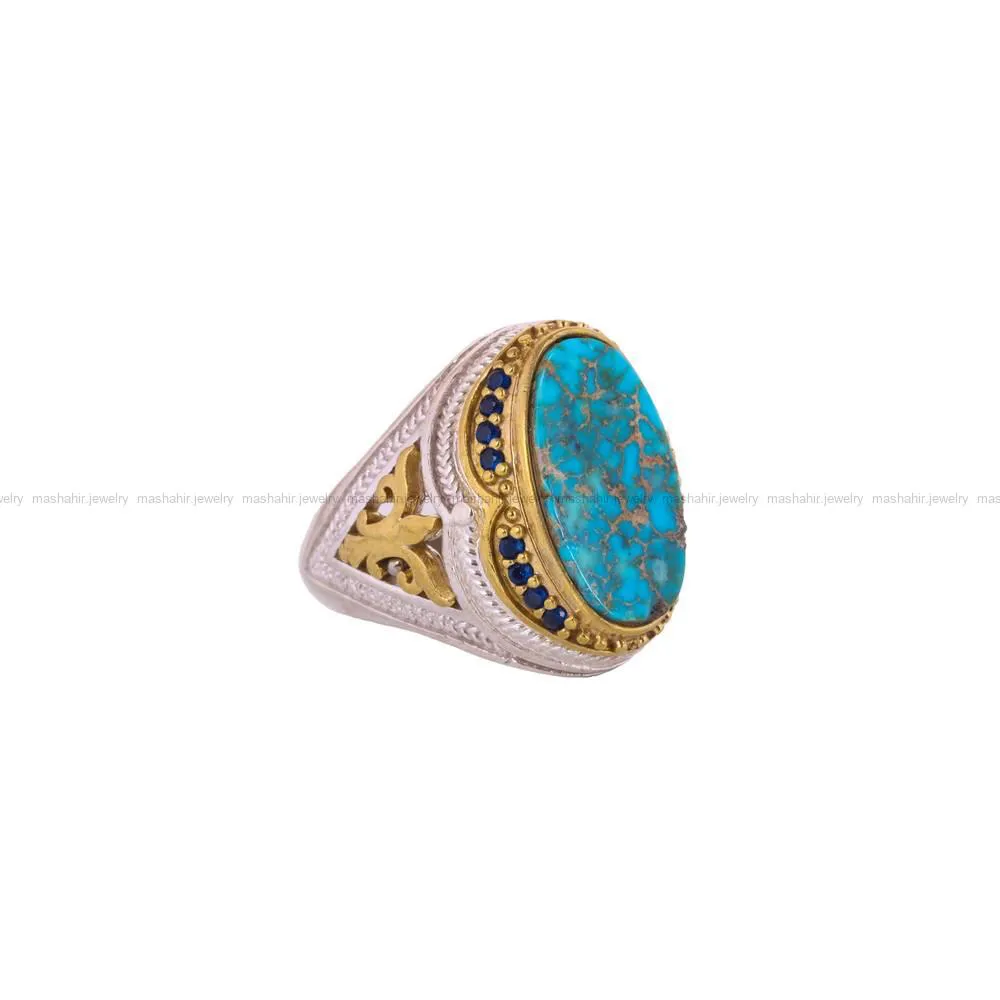 انگشتر فیروزه شجری مردانه کد 4501
