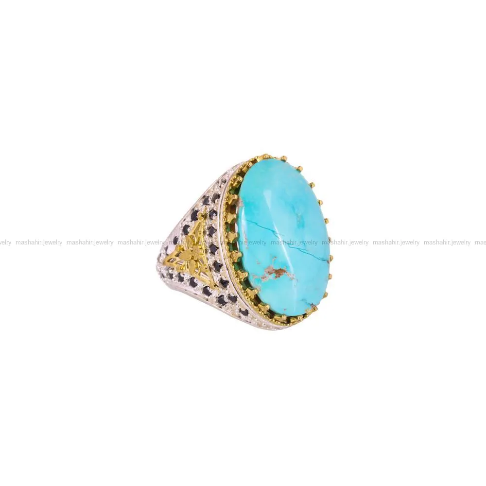 انگشتر فیروزه شجری مردانه کد 4504
