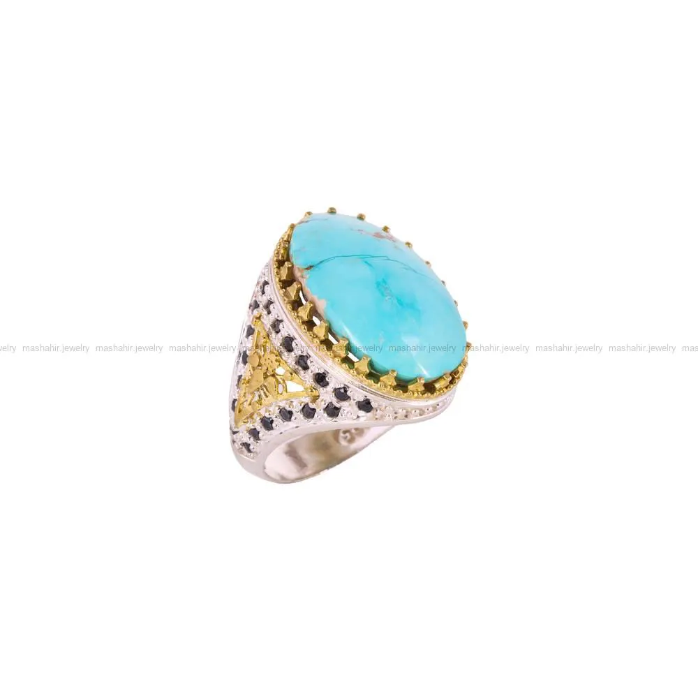 انگشتر فیروزه شجری مردانه کد 4504