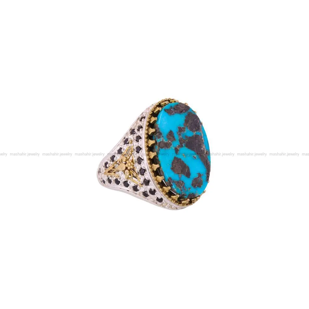 انگشتر فیروزه شجری مردانه کد 4507