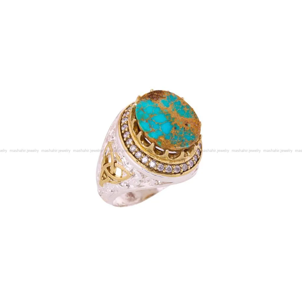 انگشتر فیروزه شجری مردانه کد 4517
