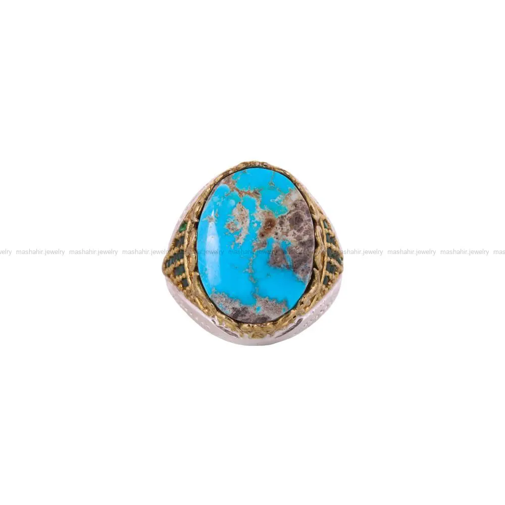 انگشتر فیروزه شجری مردانه کد 4519