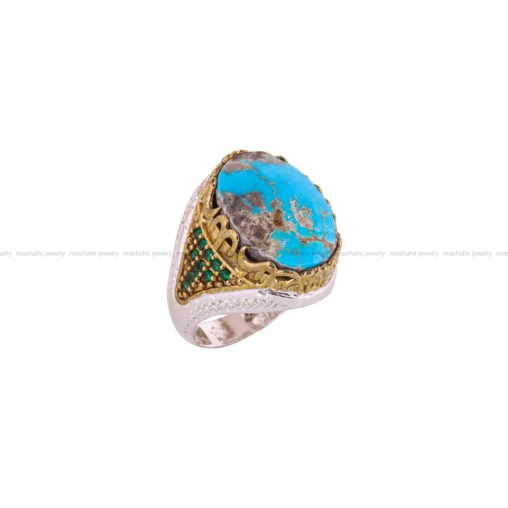 انگشتر فیروزه شجری مردانه کد 4519