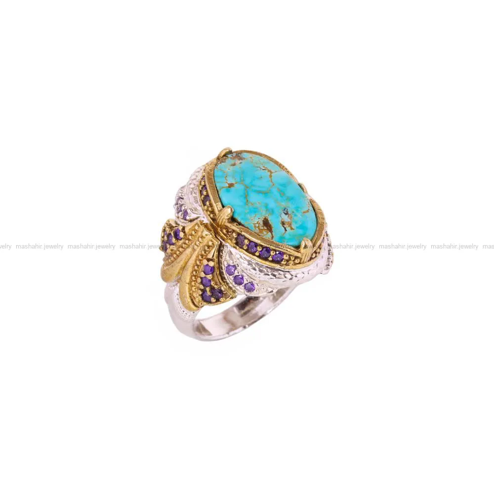 انگشتر فیروزه شجری مردانه کد 4527