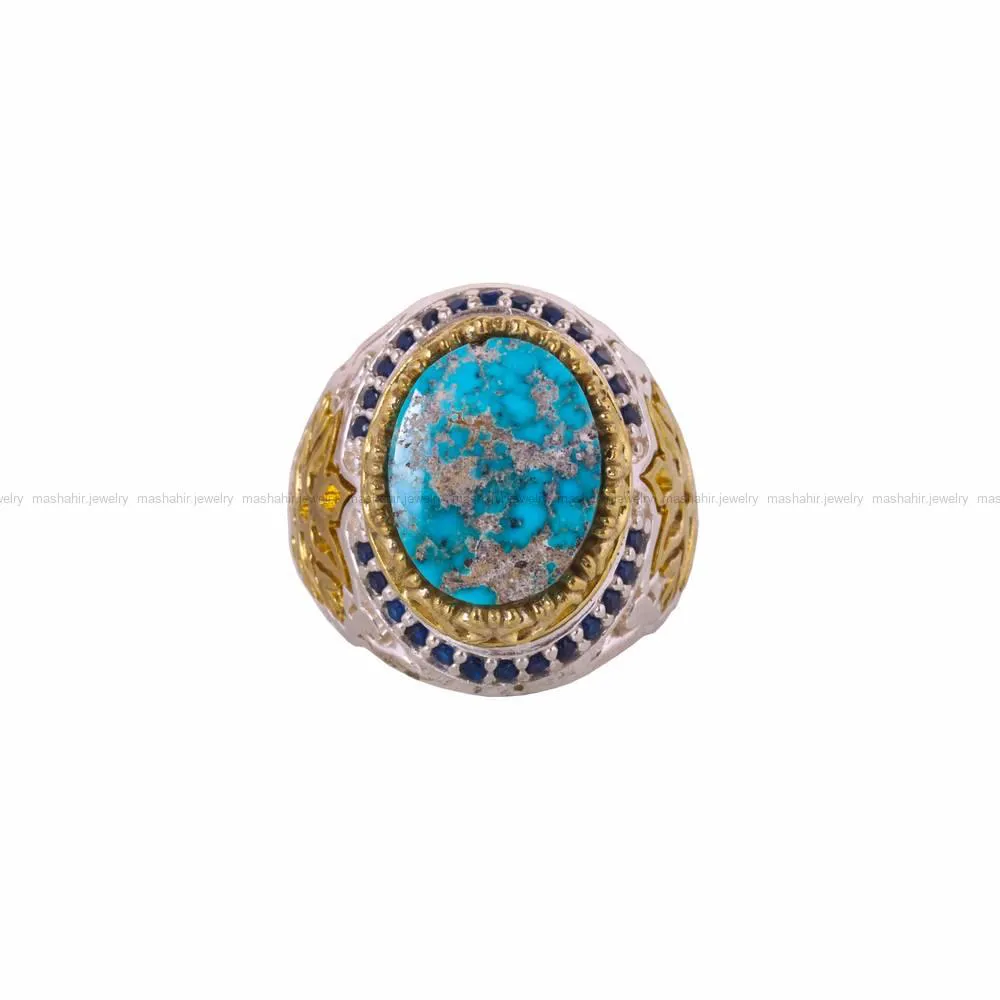 انگشتر فیروزه شجری مردانه کد 4531