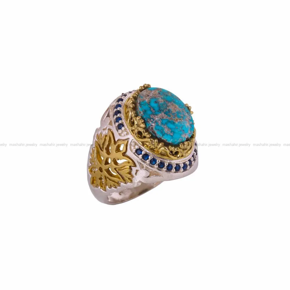 انگشتر فیروزه شجری مردانه کد 4531